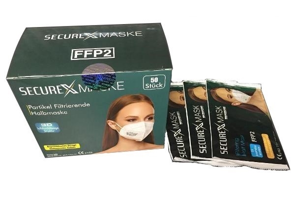Securex 3D FFP2 Maske weiß, 50 Stück